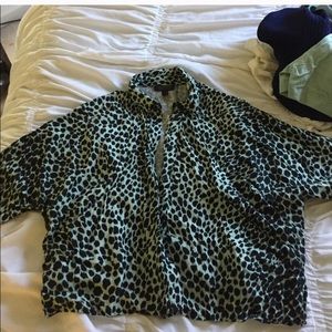Topshop leopard Burton down